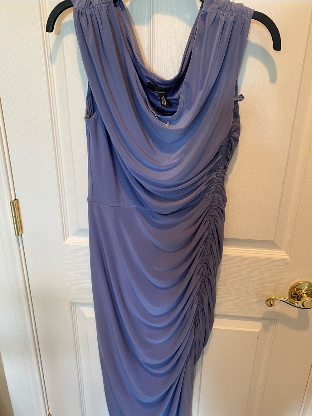White House Black Market Draped Lavender Blue Women's Evening Dress Sz 6 New